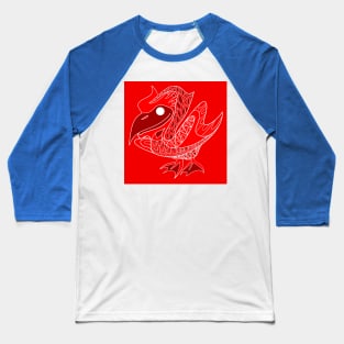 seagull pelican ecopop in red floral pattern Baseball T-Shirt